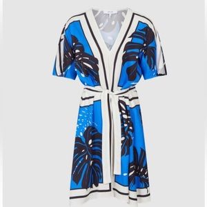 Reiss palm dress with tie